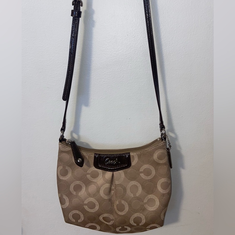Coach Tan and Black Crossbody Bag
